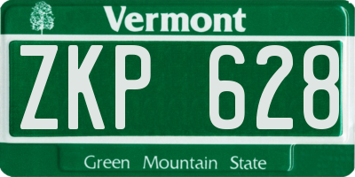VT license plate ZKP628
