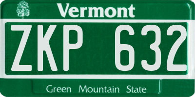 VT license plate ZKP632