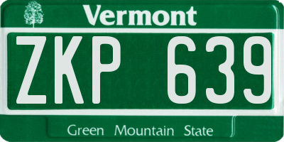 VT license plate ZKP639