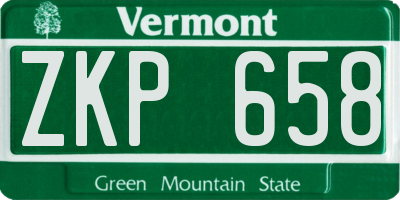 VT license plate ZKP658
