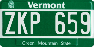 VT license plate ZKP659