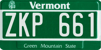 VT license plate ZKP661