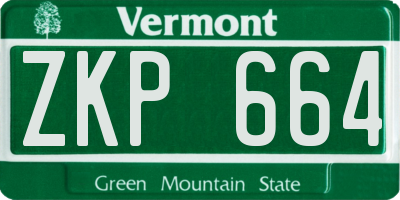 VT license plate ZKP664