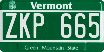 VT license plate ZKP665