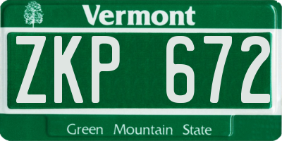 VT license plate ZKP672