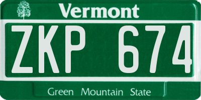 VT license plate ZKP674