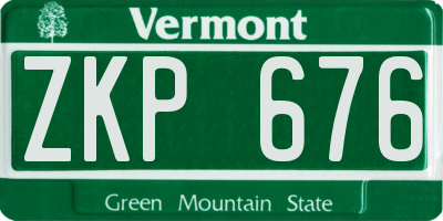 VT license plate ZKP676
