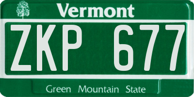 VT license plate ZKP677