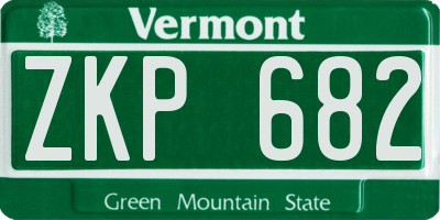 VT license plate ZKP682