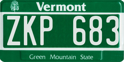 VT license plate ZKP683