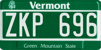 VT license plate ZKP696
