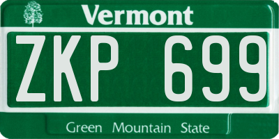 VT license plate ZKP699