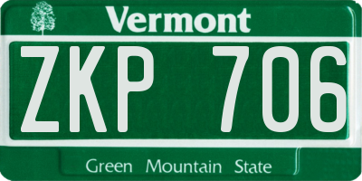 VT license plate ZKP706