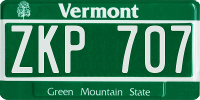 VT license plate ZKP707