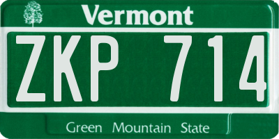 VT license plate ZKP714