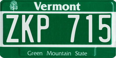VT license plate ZKP715