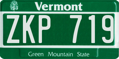 VT license plate ZKP719