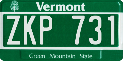 VT license plate ZKP731