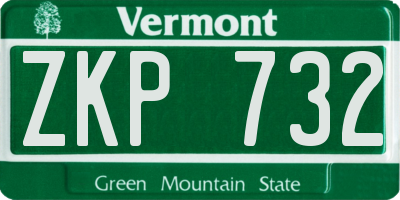 VT license plate ZKP732