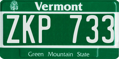 VT license plate ZKP733