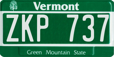 VT license plate ZKP737