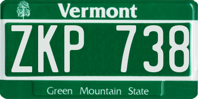 VT license plate ZKP738