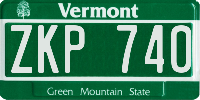 VT license plate ZKP740