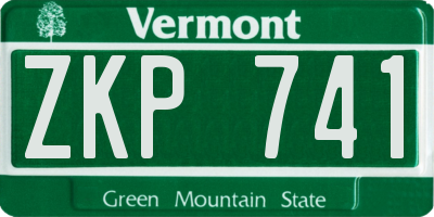 VT license plate ZKP741