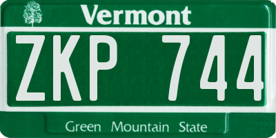 VT license plate ZKP744
