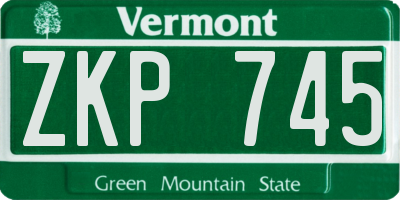 VT license plate ZKP745