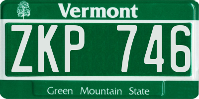 VT license plate ZKP746