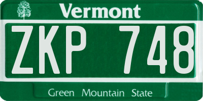 VT license plate ZKP748