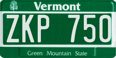 VT license plate ZKP750