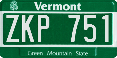 VT license plate ZKP751