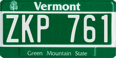 VT license plate ZKP761