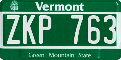 VT license plate ZKP763