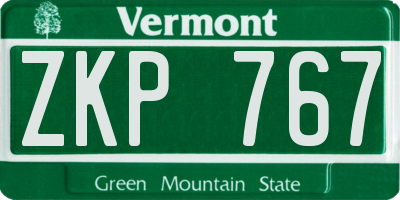 VT license plate ZKP767