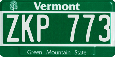 VT license plate ZKP773