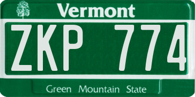 VT license plate ZKP774