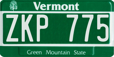 VT license plate ZKP775