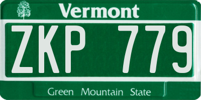 VT license plate ZKP779
