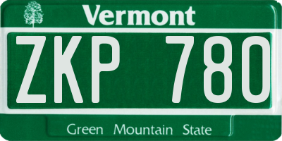 VT license plate ZKP780