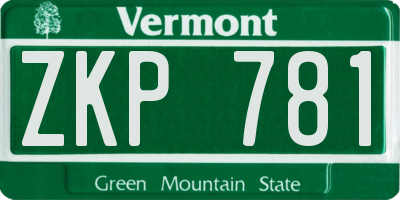 VT license plate ZKP781