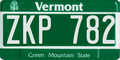 VT license plate ZKP782