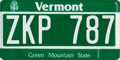 VT license plate ZKP787