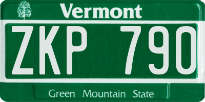 VT license plate ZKP790