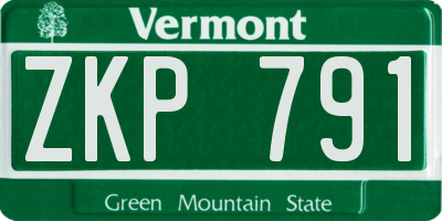 VT license plate ZKP791