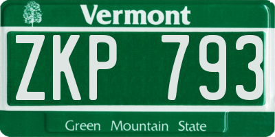 VT license plate ZKP793
