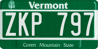 VT license plate ZKP797
