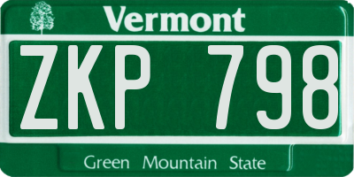 VT license plate ZKP798